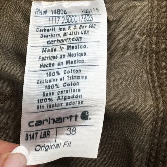 Carhartt Men's Carpenter Shorts NWOT Original Fit B147 LBR Work  38 x 10 Utility - Picture 5 of 5